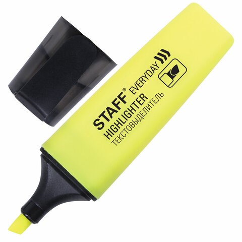 Текстовыделитель STAFF "EVERYDAY HL-638", ЖЕЛТЫЙ, линия 1-5 мм, 151638 151638