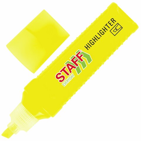 Текстовыделитель STAFF "EVERYDAY HL-707", ЖЕЛТЫЙ, линия 1-5 мм, скошенный наконечник, 152542 152542
