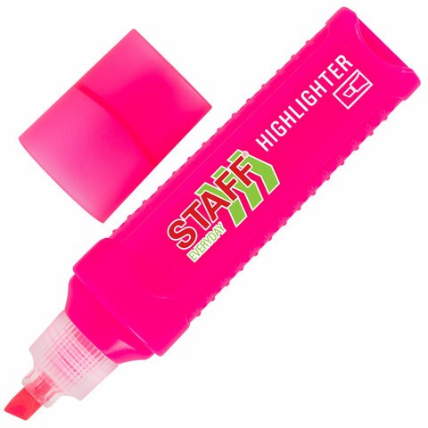 Текстовыделитель STAFF "EVERYDAY HL-707", РОЗОВЫЙ, линия 1-5 мм, скошенный наконечник, 152544 152544