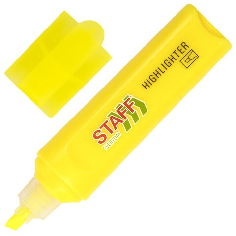 Текстовыделитель STAFF "EVERYDAY HL-720", ЖЕЛТЫЙ, линия 1-5 мм, скошенный наконечник, 152553 152553