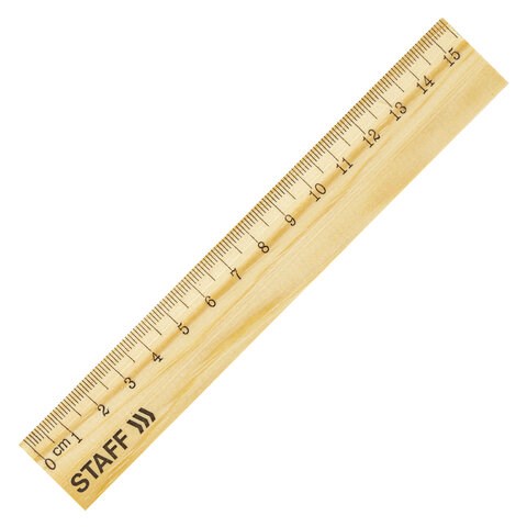 Линейка деревянная 15 см, STAFF, канадская сосна, 210797 210797