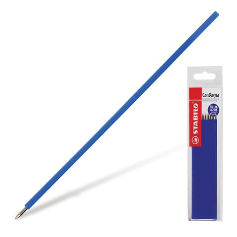 Стержни шариковые STABILO, НАБОР 10 шт., "LeftRight", 135 мм, СИНИЕ, узел 0,8 мм, линия письма 0,4 мм, 6308/10-41 170280