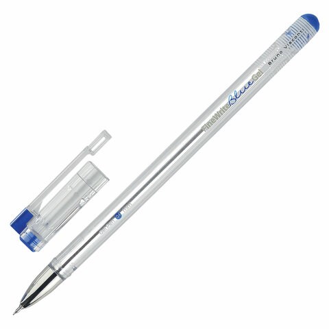 Ручка гелевая BRUNO VISCONTI "FineWrite", синяя, стержень серебро, 0,4 мм, линия письма 0,3 мм, 20-0392/01 144290