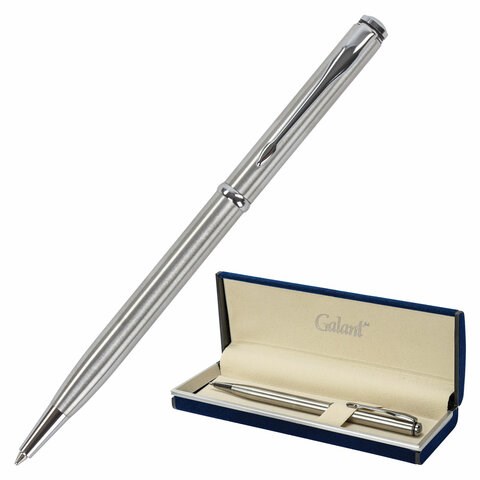 Ручка подарочная шариковая GALANT "Arrow Chrome", корпус серебристый, хромированные детали, пишущий узел 0,7 мм, синяя, 140408 140408
