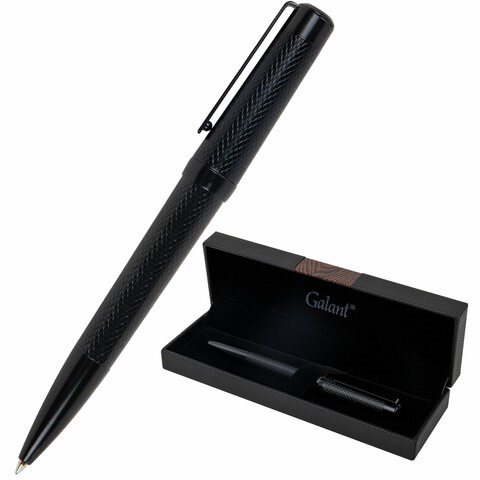 Ручка подарочная шариковая GALANT "Botta", корпус черный, детали черные, узел 0,7 мм, линия письма 0,5 мм, синяя, 144166 144166