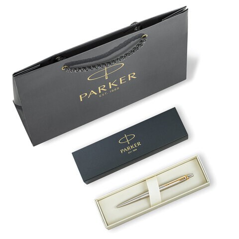 Ручка шариковая PARKER "Jotter Core Stainless Steel GT", пакет, 880887 880887