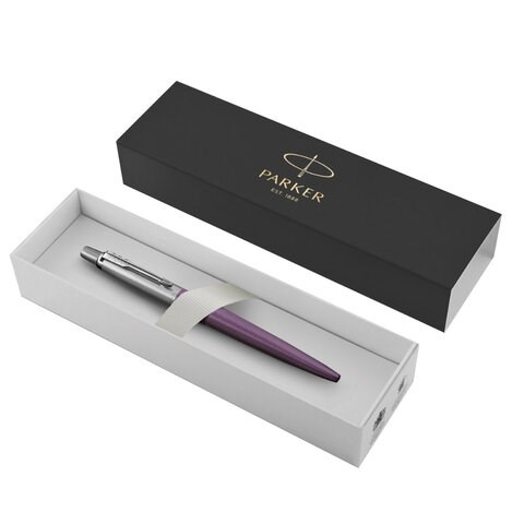 Ручка шариковая PARKER "Jotter Core Victoria Violet CT", корпус фиолетовый, детали хром, синяя, 1953190 142385