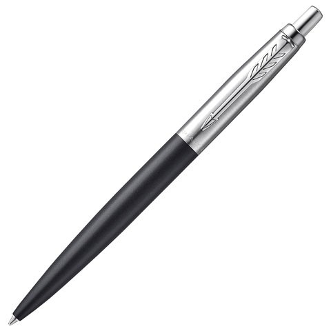 Ручка шариковая PARKER "Jotter XL", УТОЛЩЕННЫЙ корпус, черный матовый лак, детали из нержавеющей стали, синяя, 2068358 143157