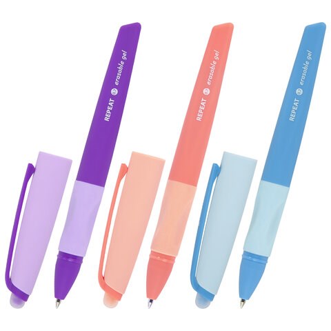 Ручка стираемая гелевая с эргономичным грипом BRAUBERG REPEAT COLOR, СИНЯЯ, ассорти, 0,5 мм,144072 144072