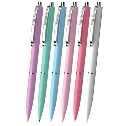 Ручка шариковая автоматическая SCHNEIDER (Германия) "K15 Pastel", СИНЯЯ, пастель ассорти, узел 1 мм, 130840 143757