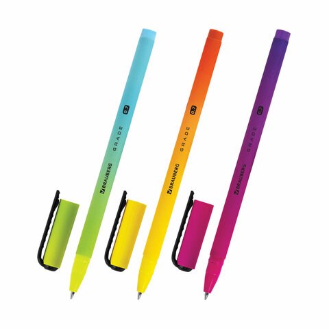 Ручка шариковая BRAUBERG GRADE, СИНЯЯ, корпус soft-touch, пишущий узел 0,7 мм, линия письма 0,35 мм, 144207 144207
