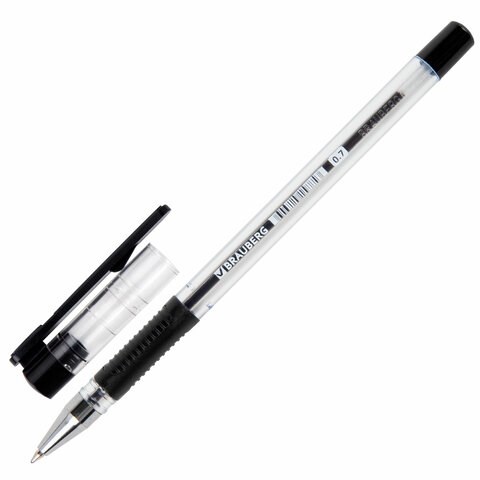 Ручка шариковая с грипом BRAUBERG "X-Writer", ЧЕРНАЯ, узел 0,7 мм, линия письма 0,35 мм, 142404 142404