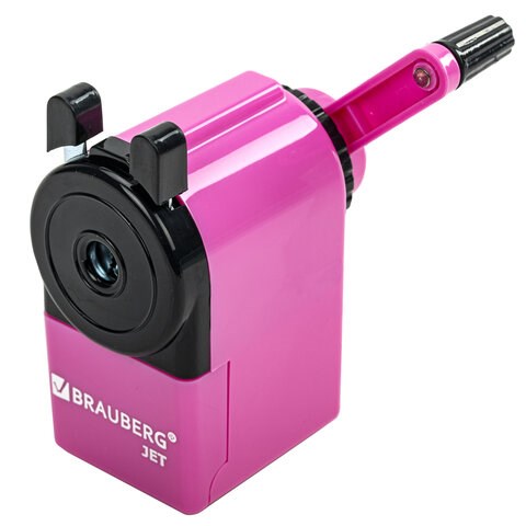Точилка механическая BRAUBERG "JET", металлический механизм, корпус розовый, 229568 229568