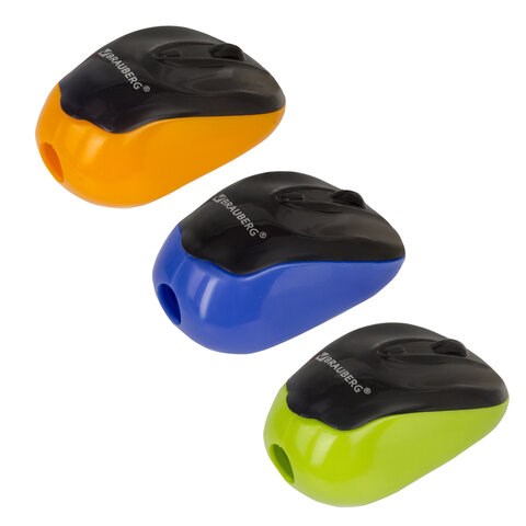 Точилка BRAUBERG "Click", с контейнером, пластиковая, корпус ассорти, 228445 228445