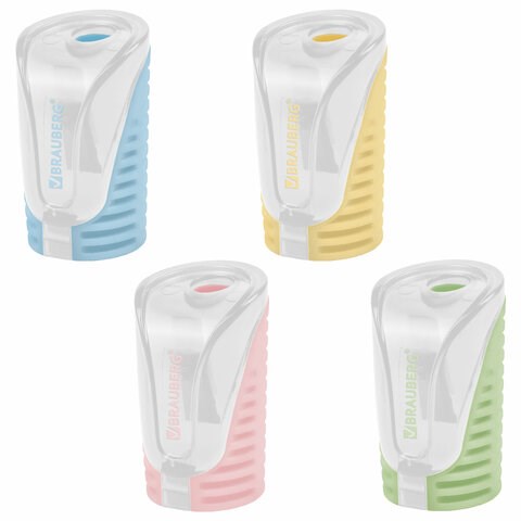 Точилка с контейнером BRAUBERG "CELL PASTEL", пастельные цвета ассорти, 272503 272503