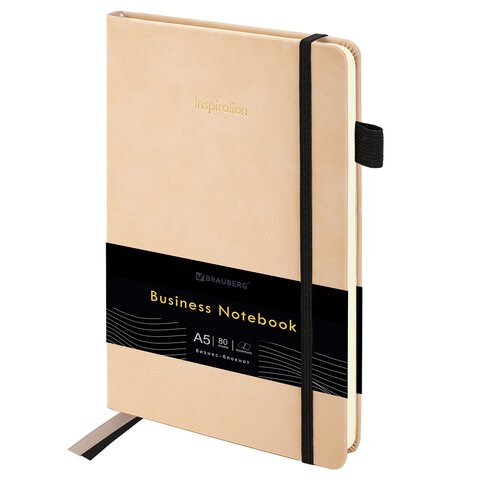 Блокнот А5 138x213мм BRAUBERG Velvet, резинка, держатель, 80л, клетка, розовый, 116242 116242