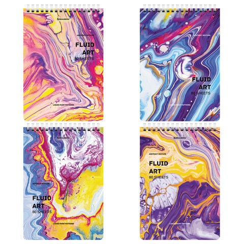 Блокнот А5 (146х206 мм), 80 л., гребень, картон, клетка, BRAUBERG, "Colorful art", 114371 114371