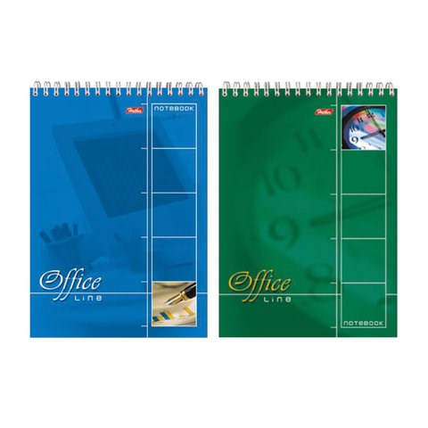 Блокнот А5 145х205 мм, 60 л., спираль, картон, жесткая подложка, клетка, HATBER, "Office Line", 004824, 60Б5В1сп 126847