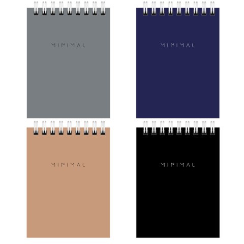 Блокнот МАЛЫЙ ФОРМАТ А7 75х105 мм, 40 л., гребень, картон, клетка, BRAUBERG "Minimal Classic", 116430 116430