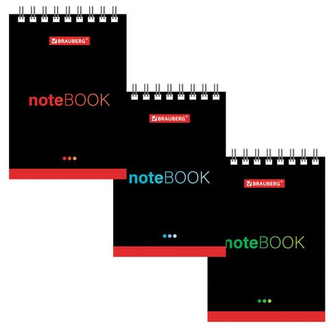 Блокнот МАЛЫЙ ФОРМАТ А7 75х105 мм, 40 л., гребень, картон, клетка, BRAUBERG, "Черный стиль", 129855 129855