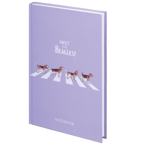Блокнот А5 134х206 мм, 80 л., твердый, клетка, выборочный лак, STAFF, "Beagles", 114424 114424