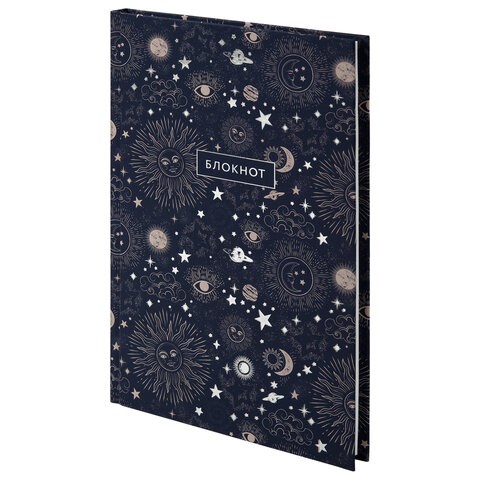 Блокнот А5 134х206 мм, 80 л., твердый, клетка, тиснение фольгой, STAFF, "Blue sky", 111612 111612