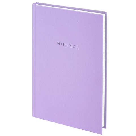 Блокнот А5 134х206 мм, 80 л., твёрдый, клетка, BRAUBERG "Minimal", сиреневый, 116440 116440