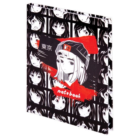 Блокнот МАЛЫЙ ФОРМАТ (110х147 мм), А6, 80 л., твёрдый, клетка, STAFF, "Аниме", 114436 114436