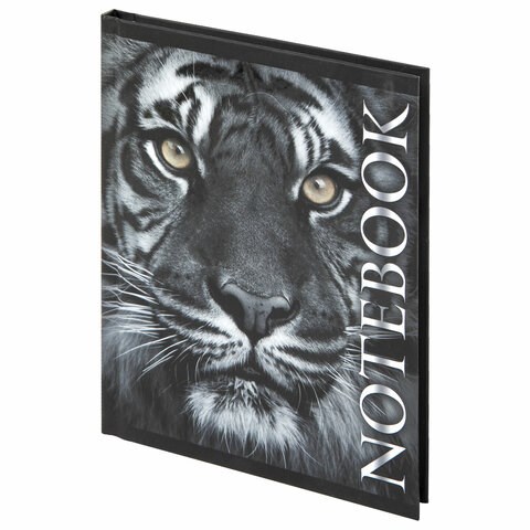 Блокнот МАЛЫЙ ФОРМАТ 110х147 мм, А6, 80 л., твердый, клетка, выборочный лак, BRAUBERG, "Тигровый", 123244 123244