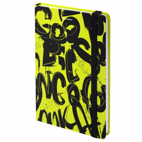 Блокнот с резинкой в клетку 96 л., А5 (145х203 мм), твердая обложка, BRAUBERG, "Calligraphy", 113721 113721