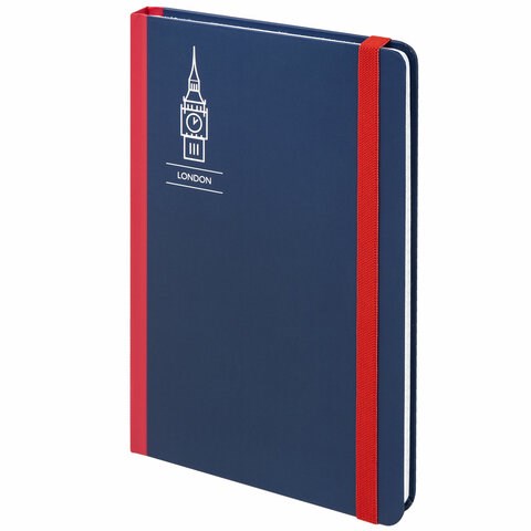 Блокнот с резинкой в клетку 96 л., А5 (145х203 мм), твердая обложка, BRAUBERG, "London", 113720 113720