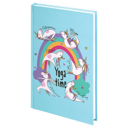 Блокнот А5 (134х206 мм), 80 л., твёрдый, клетка, выборочный лак, BRAUBERG KIDS, "Единорожки", 114426 114426