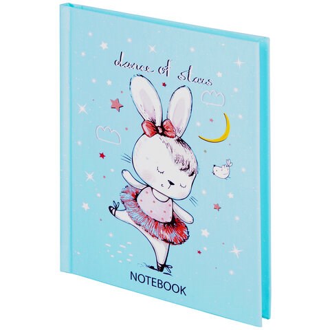 Блокнот МАЛЫЙ ФОРМАТ (110х147 мм), А6, 80 л., твёрдый, клетка, выборочный лак, BRAUBERG KIDS, "Зайка", 114449 114449