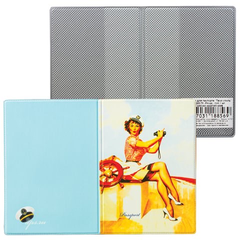 Обложка для паспорта "Твой стиль - Pin-up", вертикальная, кожзаменитель, "ДПС", 2203.Т3 235888