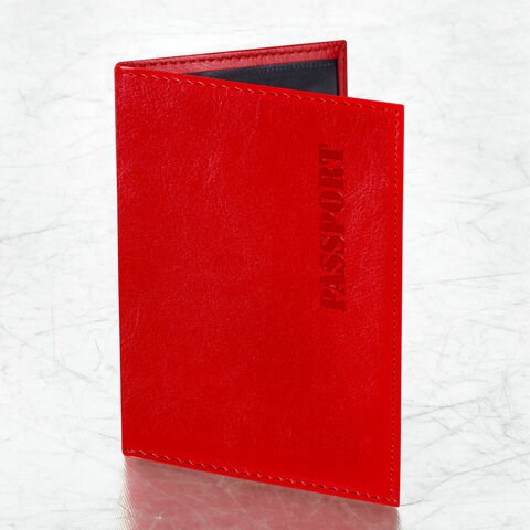 Обложка для паспорта экокожа, мягкая вставка изолон, "PASSPORT", красная, STAFF "Profit", 238408 238408