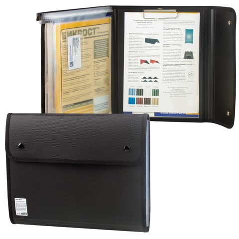Папка для конференций BRAUBERG, А4, 6 отделений, черная, Россия, 226015 226015