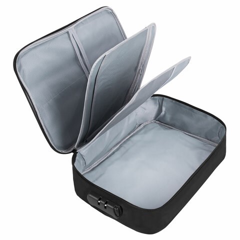 Папка-органайзер для документов с кодовым замком ЧЕРНЫЙ ВОДОНЕПРОНИЦАЕМЫЙ А4, BRAUBERG DOCS, 271959 271959