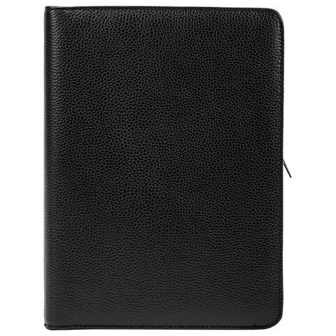Папка из натуральной кожи на молнии, 340х250х30 мм, черная, 8-011 240363