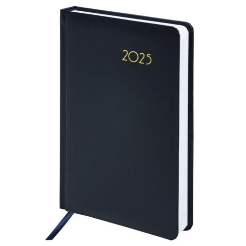 Ежедневник датированный 2025 А5 138x213 мм BRAUBERG "Select", балакрон, темно-синий, 115807 115807