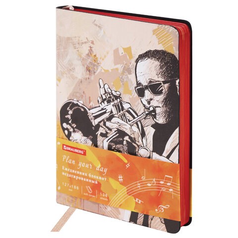 Ежедневник недатированный B6 (127х186 мм), BRAUBERG VISTA, под кожу, гибкий, 136 л., "Jazz", 112119 112119