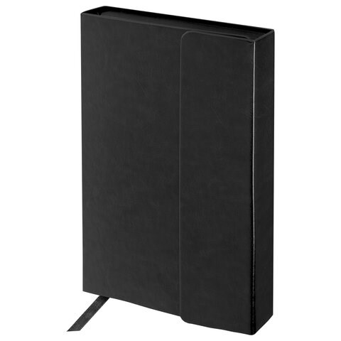 Ежедневник недатированный А5 (148х218 мм) GALANT "Magnetic", кожзам, магнитный клапан, 160 л., черный, 126272 126272