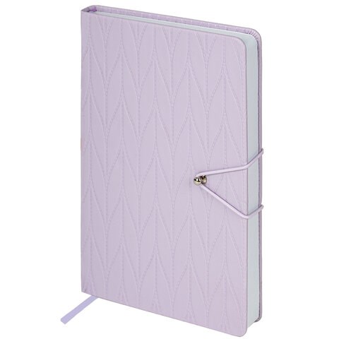 Ежедневник недатированный А5 138х213 мм, BRAUBERG "Braided", под кожу, гвоздик 160 л., сиреневый, 116596 116596