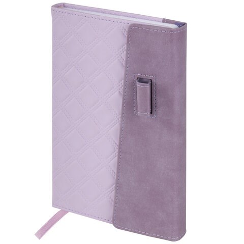 Ежедневник недатированный А5 138х213 мм, BRAUBERG "Stitch", под кожу, магнит, 160 л., розовый, 116589 116589