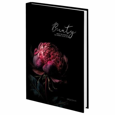 Ежедневник недатированный А5 145х215 мм, ламинированная обложка с фольгой, 160 л., STAFF, "Пион", 115566 115566