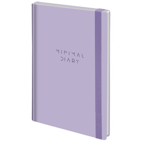 Ежедневник недатированный с резинкой А5 145х203 мм, BRAUBERG, твердый, 160 л., "Minimal", сиреневый, 116300 116300
