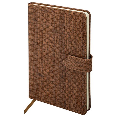 Еженедельник датированный 2025 А5 145х215 мм BRAUBERG "Augustus", под кожу, коричневый, 115952 115952