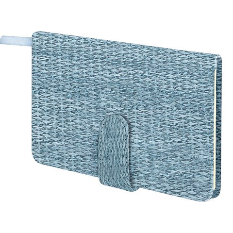 Еженедельник датированный 2025 МАЛЫЙ ФОРМАТ 95х155 мм А6, BRAUBERG "Augustus", под кожу, голубой, 115976 115976