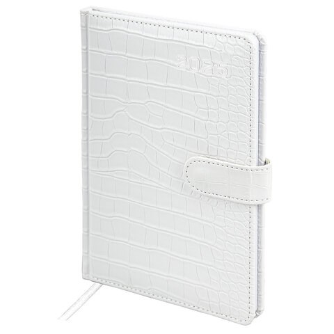 Еженедельник датированный 2025, А5, 145х215 мм, BRAUBERG "Party", под кожу, белый, 115969 115969