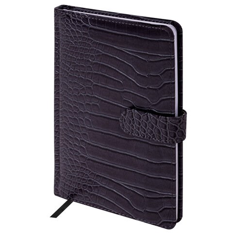 Еженедельник недатированный А5 145х215 мм, BRAUBERG "Party", под кожу, 64 л., антрацитовый, 114472 114472