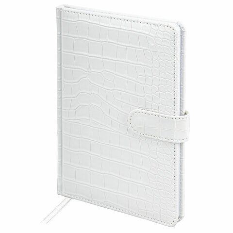 Еженедельник недатированный А5 145х215 мм, BRAUBERG "Party", под кожу, 64 л., белый, 114473 114473